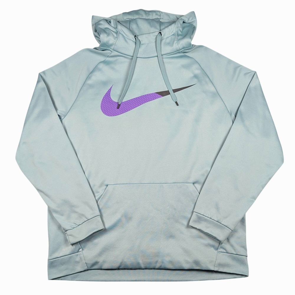 Nike Hoodie‎ Mens XL Turquoise Dri-FIT Graphic Swoosh Therma Fit 844637-046